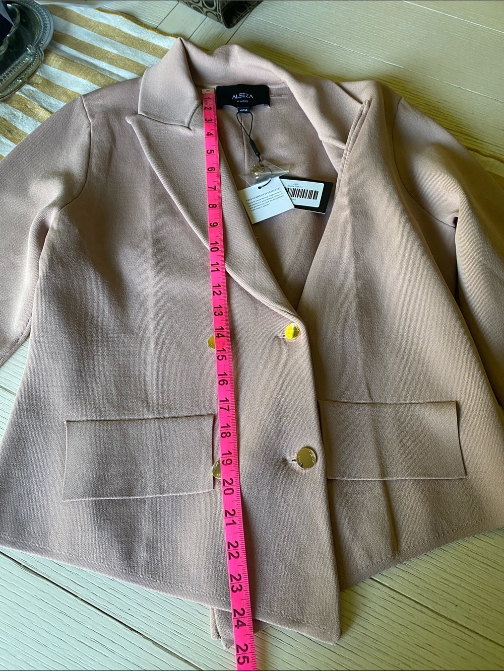 Aleeza Paris Haylee Blazer, double breasted, size Large, dusty pink - Picture 10 of 14